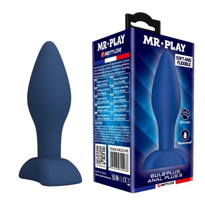 MR PLAY - PLUG ANAL DE SILICONE CÔNICO AZUL S - D-246006 - Dona Pimenta
