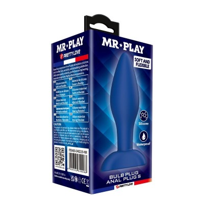 MR PLAY - PLUG ANAL DE SILICONE CÔNICO AZUL S - D-246006 - Dona Pimenta