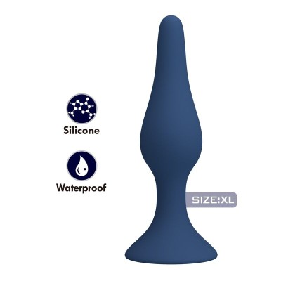 MR PLAY - PLUG ANAL DE SILICONE CÔNICO AZUL XL - D-246007 - Dona Pimenta