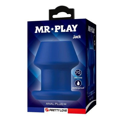 MR PLAY - JACK BLUE PLUG ANAL OCO DE SILICONE TAMANHO M - D-246017 - Dona Pimenta