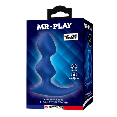 MR PLAY - PLUG ANAL AZUL ERGONÔMICO - D-246019 - Dona Pimenta