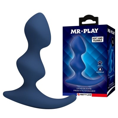 MR PLAY - PLUG ANAL AZUL ERGONÔMICO - D-246019 - Dona Pimenta