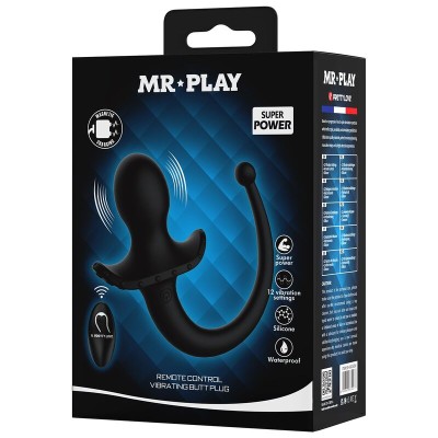 MR PLAY - VIBRADOR ANAL E PERÍNEO COM CONTROLE REMOTO SEM FIO, PRETO - D-246057 - Dona Pimenta