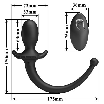 MR PLAY - VIBRADOR ANAL E PERÍNEO COM CONTROLE REMOTO SEM FIO, PRETO - D-246057 - Dona Pimenta