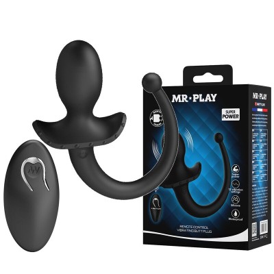 MR PLAY - VIBRADOR ANAL E PERÍNEO COM CONTROLE REMOTO SEM FIO, PRETO - D-246057 - Dona Pimenta