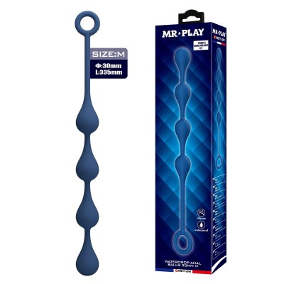 MR PLAY - BOLINHAS ANAL DE SILICONE AZUIS TAMANHO M 33 CM - D-246010 - Dona Pimenta