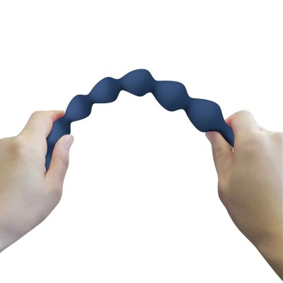 MR PLAY - BOLINHAS ANAL DE SILICONE AZUIS E PLUG ANAL 26,7 CM - D-246013 - Dona Pimenta