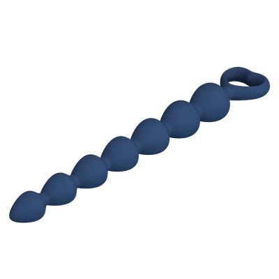 MR PLAY - BOLINHAS ANAL DE SILICONE AZUIS E PLUG ANAL 26,7 CM - D-246013 - Dona Pimenta