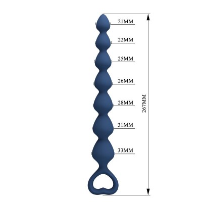 MR PLAY - BOLINHAS ANAL DE SILICONE AZUIS E PLUG ANAL 26,7 CM - D-246013 - Dona Pimenta