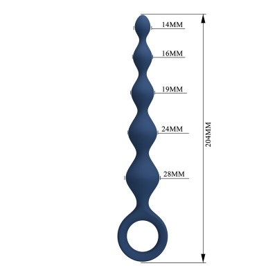MR PLAY - BOLINHAS ANAL DE SILICONE AZUIS E PLUG ANAL 20,4 CM - D-246014 - Dona Pimenta