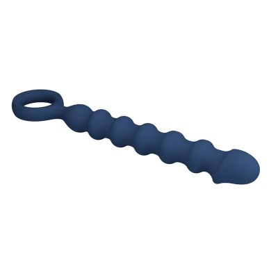 MR PLAY - BOLINHAS ANAL DE SILICONE AZUIS E PLUG ANAL - Ø - 3,4 CM - 28,5 CM - D-246015 - Dona Pimenta