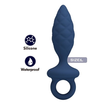 MR PLAY - PLUG ANAL TEXTURIZADO COM ANEL AZUL L - D-246001 - Dona Pimenta