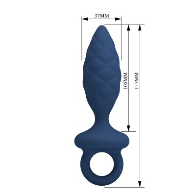 MR PLAY - PLUG ANAL TEXTURIZADO COM ANEL AZUL L - D-246001 - Dona Pimenta