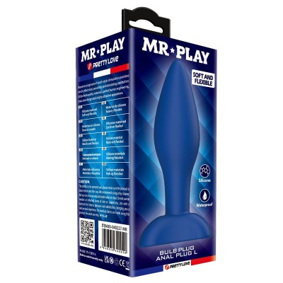 MR PLAY - PLUG ANAL DE SILICONE CÔNICO AZUL L - D-246004 - Dona Pimenta