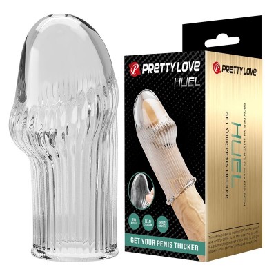 PRETTY LOVE - CAPA PENIANA HUEL PARA AUMENTAR A GROSSURA DO SEU PÊNIS TRANSPARENTE - D-246049 - Dona Pimenta