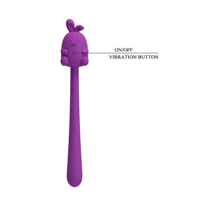 PRETTY LOVE - BASTÃO VIBRADOR FLEXÍVEL COM COELHINHO FOFO, RECARREGÁVEL VIA USB, ROXO - D-246030 - Dona Pimenta