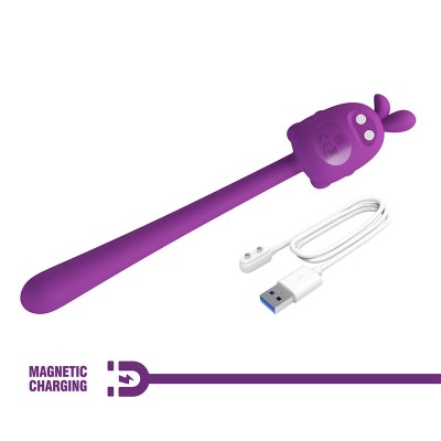 PRETTY LOVE - BASTÃO VIBRADOR FLEXÍVEL COM COELHINHO FOFO, RECARREGÁVEL VIA USB, ROXO - D-246030 - Dona Pimenta