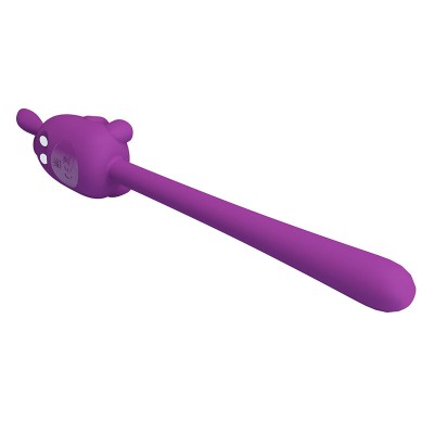 PRETTY LOVE - BASTÃO VIBRADOR FLEXÍVEL COM COELHINHO FOFO, RECARREGÁVEL VIA USB, ROXO - D-246030 - Dona Pimenta