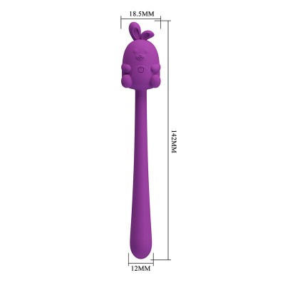 PRETTY LOVE - BASTÃO VIBRADOR FLEXÍVEL COM COELHINHO FOFO, RECARREGÁVEL VIA USB, ROXO - D-246030 - Dona Pimenta