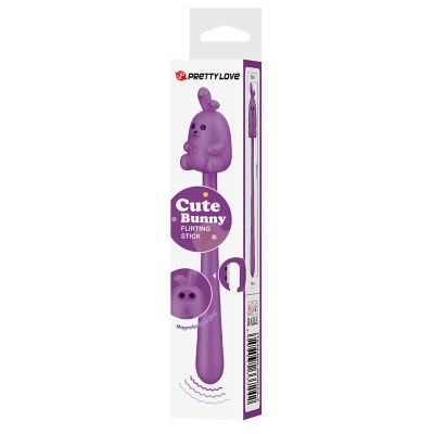 PRETTY LOVE - BASTÃO VIBRADOR FLEXÍVEL COM COELHINHO FOFO, RECARREGÁVEL VIA USB, ROXO - D-246030 - Dona Pimenta