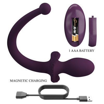 PRETTY LOVE - LIOEA PLUG ANAL VIBRATÓRIO COM RABO 12 FUNÇÕES ROXO COM CONTROLE REMOTO - D-246167 - Dona Pimenta