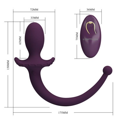 PRETTY LOVE - LIOEA PLUG ANAL VIBRATÓRIO COM RABO 12 FUNÇÕES ROXO COM CONTROLE REMOTO - D-246167 - Dona Pimenta