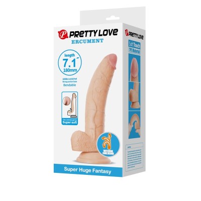 PRETTY LOVE - ELLCUMENT DILDO FLEXÍVEL REALISTA 18 CM Ø 4,5 CM TPE NATURAL - D-246143 - Dona Pimenta