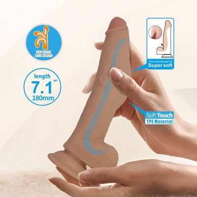 PRETTY LOVE - ELLCUMENT DILDO FLEXÍVEL REALISTA 18 CM Ø 4,5 CM TPE NATURAL - D-246143 - Dona Pimenta