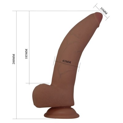 PRETTY LOVE - CUTHBERT DILDO FLEXÍVEL REALISTA 20 CM Ø 5 CM TPE MARROM - D-246145 - Dona Pimenta
