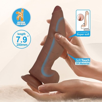 PRETTY LOVE - CUTHBERT DILDO FLEXÍVEL REALISTA 20 CM Ø 5 CM TPE MARROM - D-246145 - Dona Pimenta