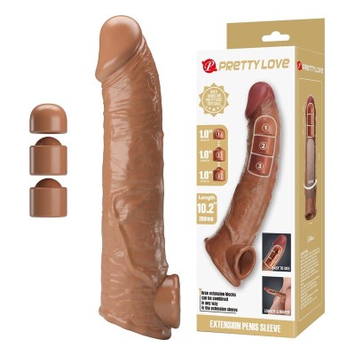 PRETTY LOVE - MANGA EXTENSORA DE PÊNIS AJUSTÁVEL 26 CM Ø 4 CM NATURAL - D-246080 - Dona Pimenta