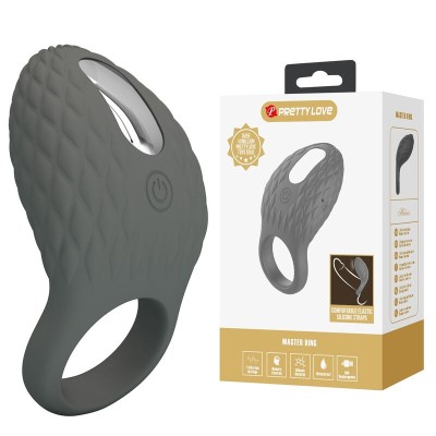 PRETTY LOVE - ANEL VIBRATÓRIO TEXTURIZADO RECARREGÁVEL COM ESTIMULADOR - D-246021 - Dona Pimenta