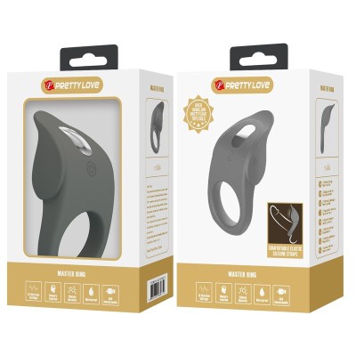 PRETTY LOVE - ANEL VIBRATÓRIO DE SILICONE FLEXÍVEL E RECARREGÁVEL - D-246026 - Dona Pimenta