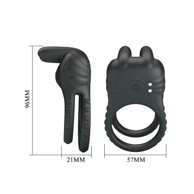 PRETTY LOVE - ANEL PENIANO VIBRATÓRIO RECARREGÁVEL SINI COM 10 FUNÇÕES PRETO - D-246138 - Dona Pimenta