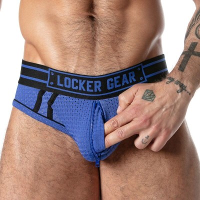LOCKER GEAR - CUECA SHOW DE TELA ESPORTIVA AZUL S - D-246583 - Dona Pimenta