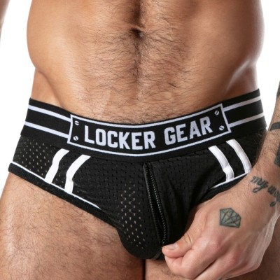 LOCKER GEAR - CUECA SHOW DE TELA ESPORTIVA AZUL S - D-246583 - Dona Pimenta