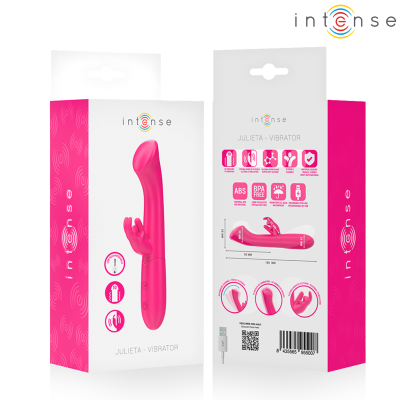 INTENSE - JULIETA RABBIT VIBRADOR 18,6 CM 10 VIBRAÇÕES ROSA - D-242078 - Dona Pimenta