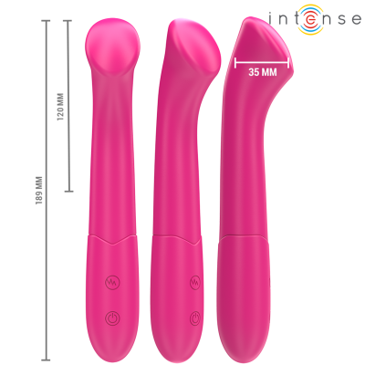 INTENSE - VIBRADOR PATY 19 CM FLEXÍVEL 10 VIBRAÇÕES MODELO 2 ROSA - D-246877 - Dona Pimenta