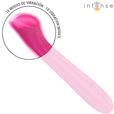 INTENSE - VIBRADOR PATY 19 CM FLEXÍVEL 10 VIBRAÇÕES MODELO 2 ROSA - D-246877 - Dona Pimenta