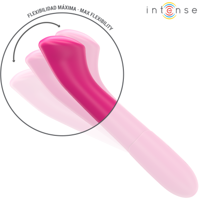 INTENSE - VIBRADOR PATY 19 CM FLEXÍVEL 10 VIBRAÇÕES MODELO 2 ROSA - D-246877 - Dona Pimenta