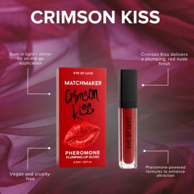 EYE OF LOVE - MATCHMAKER CRIMSON KISS BRILHO LABIAL VERMELHO COM EFEITO VOLUMIZADOR E FEROMÔNIOS 8,5 ML - D-246397 - Dona Piment