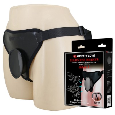 PRETTY LOVE - ARNÊS UNIVERSAL COM STRAP-ON PRETO - D-245977 - Dona Pimenta