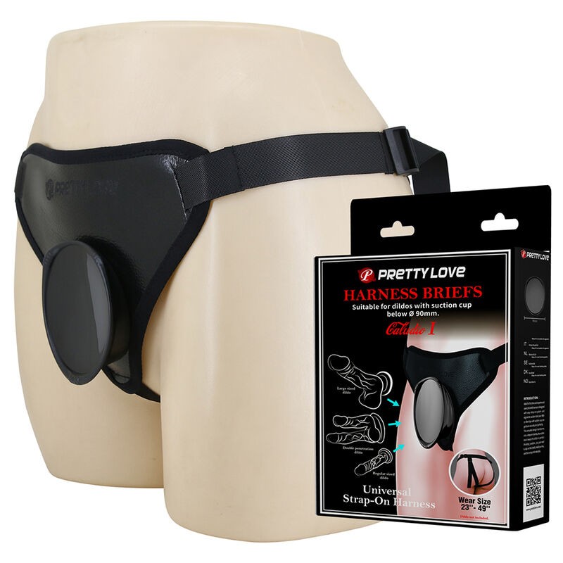 PRETTY LOVE - ARNÊS UNIVERSAL COM STRAP-ON PRETO - D-245977 - Dona Pimenta