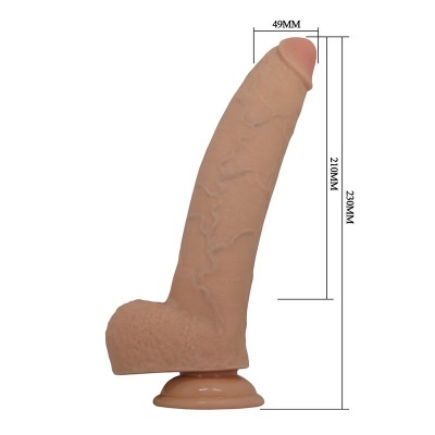 PRETTY LOVE - FABIAN DILDO FLEXÍVEL COM VENTOSA EM FORMATO DE CARNE - D-245962 - Dona Pimenta