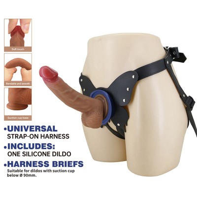 PRETTY LOVE - ARNÊS YETI COM DILDO DE VENTOSA EM FORMATO DE CARNE - D-245978 - Dona Pimenta