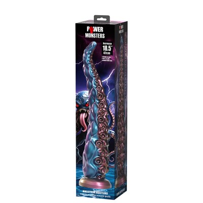 POWER MONSTERS - DILDO DE SILICONE FANTASIA TRICOLOR COM TENTÁCULOS ABISSAIS 46 CM Ø 7 CM - D-246107 - Dona Pimenta