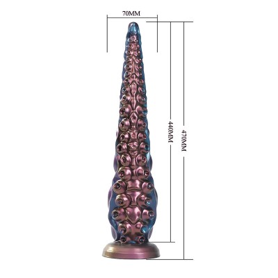POWER MONSTERS - DILDO DE SILICONE FANTASIA TRICOLOR COM TENTÁCULOS ABISSAIS 46 CM Ø 7 CM - D-246107 - Dona Pimenta