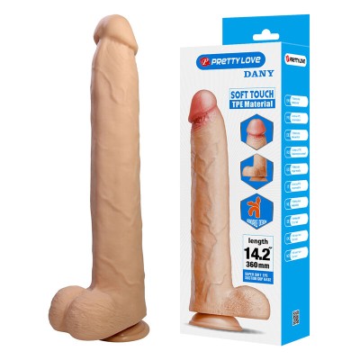 PRETTY LOVE - DANY DILDO FLEXÍVEL REALISTA COM VENTOSA 36 CM -Ø- 5,6 CM - D-245950 - Dona Pimenta