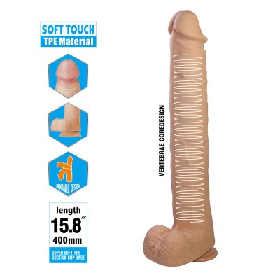 PRETTY LOVE - PAT DILDO FLEXÍVEL REALISTA COM VENTOSA 40 CM -Ø- 6 CM - D-245951 - Dona Pimenta