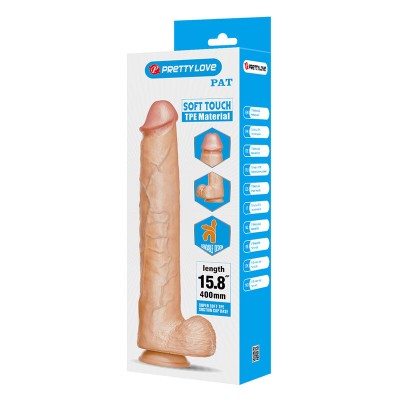 PRETTY LOVE - PAT DILDO FLEXÍVEL REALISTA COM VENTOSA 40 CM -Ø- 6 CM - D-245951 - Dona Pimenta